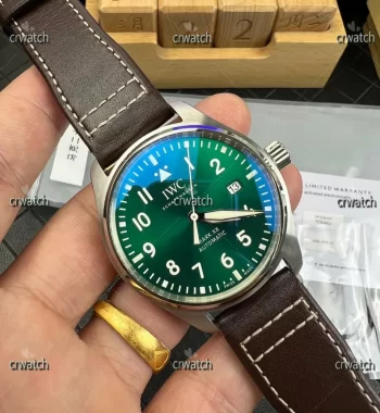 Mark XX IW328205 SS V7F Green Dial on Brown Leather Strap A2892