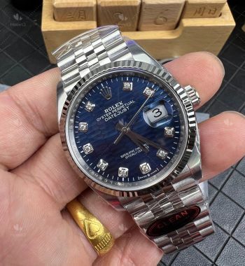 DateJust 36 126234 Clean 1:1 Best Edition 904L Steel Blue Textured Diamonds Dial on Jubilee Bracelet SA3235