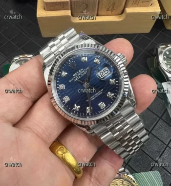 DateJust 36mm SS 126234 VSF 904L Steel Blue Textured Diamonds Dial Jubilee Bracelet VS3235