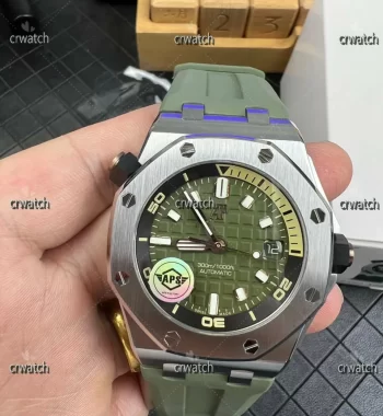 Royal Oak Offshore Diver 15720 SS APSF Edition Green Dial Green Rubber Strap A4308 Super Clone