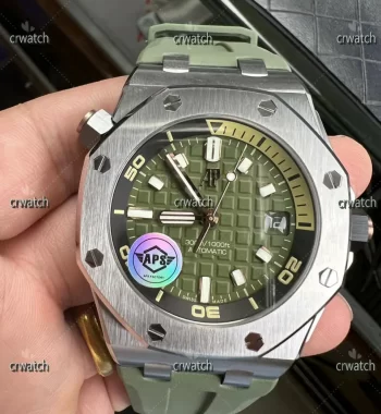 Royal Oak Offshore Diver 15720 SS APSF Edition Green Dial Green Rubber Strap A4308 Super Clone