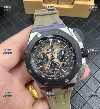 Royal Oak Offshore 44mm SS Black Ceramic Bezel APF Edition Brown Dial Brown Rubber Strap A4401