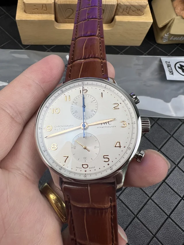 Portuguese Chrono IW371604 ZF Edition White Dial Brown Leather Strap A69355