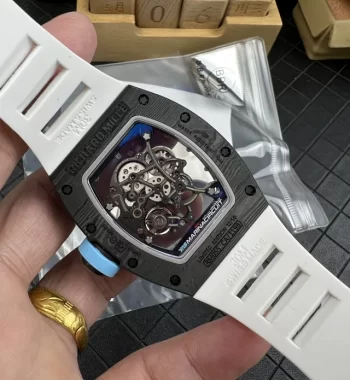 RM055 NTPT BBR Edition Skeleton Blue Dial Blue Rubber Strap Clone RMUL2