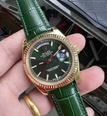 Day-Date 36mm TWF 118138 YG Green Dial Green Leather Strap A2836
