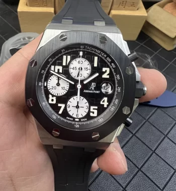 Royal Oak Offshore 42mm SS APF Edition Black Dial White Markers Ceramic Bezel Black Rubber Strap A7750