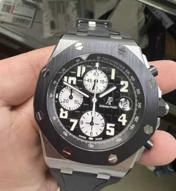 Royal Oak Offshore 42mm SS APF Edition Black Dial White Markers Ceramic Bezel Black Rubber Strap A7750