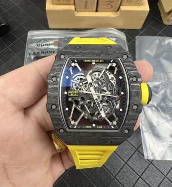 RM035 Carbon BBR Edition Skeleton Dial yellow Rubber Strap