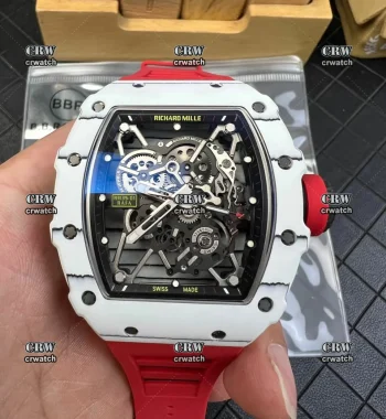 RM035-01 Forged Carbon Case BBRF Edition Red Crown Red Rubber Strap RMUL2