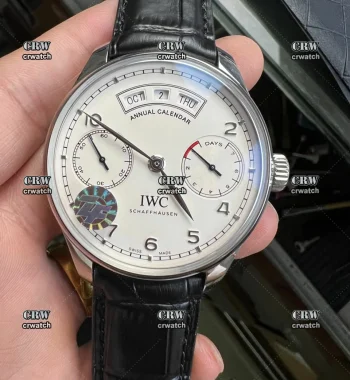 Portuguese Real PR Real Annual Calendar IW503501 ZF Edition White Dial Black Leather Strap