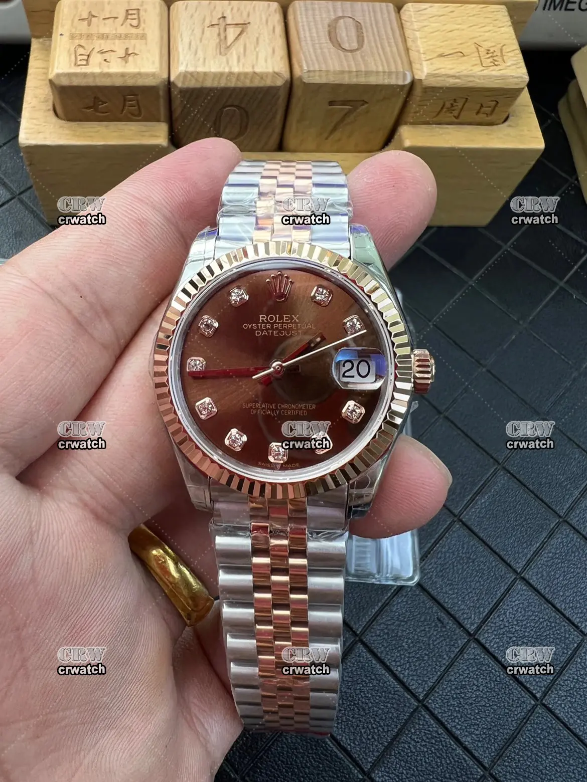 Rolex Datejust GSF 31mm RG/SS Brown Diamond Dial A2236