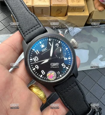 Big Pilot Real PR IW502001 Real Ceramic ZF Edition Black Calfskin Strap