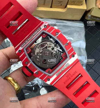 RM035-02 Red NTPT ZF V6 Edition Skeleton Dial Red Rubber Strap RMAL1 Super Clone