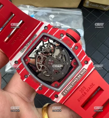 RM035-02 Red NTPT ZF V6 Edition Skeleton Dial Red Rubber Strap RMAL1 Super Clone