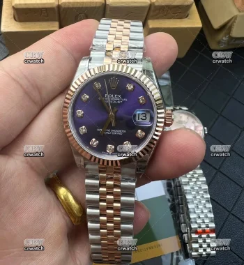 Rolex Datejust GSF 31mm RG/SS Purple Diamond Dial A2236