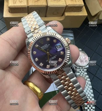 Rolex Datejust GSF 31mm RG/SS Purple Diamond Dial A2236