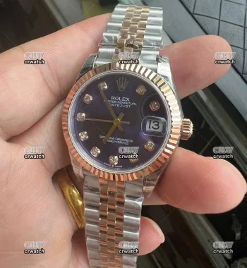 Rolex Datejust GSF 31mm RG/SS Purple Diamond Dial A2236