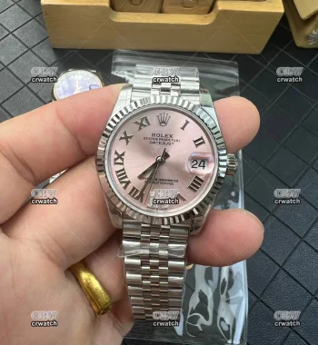 Rolex Datejust GSF 31mm SS Pink Roman Diamond Numerals Jubilee Bracelet