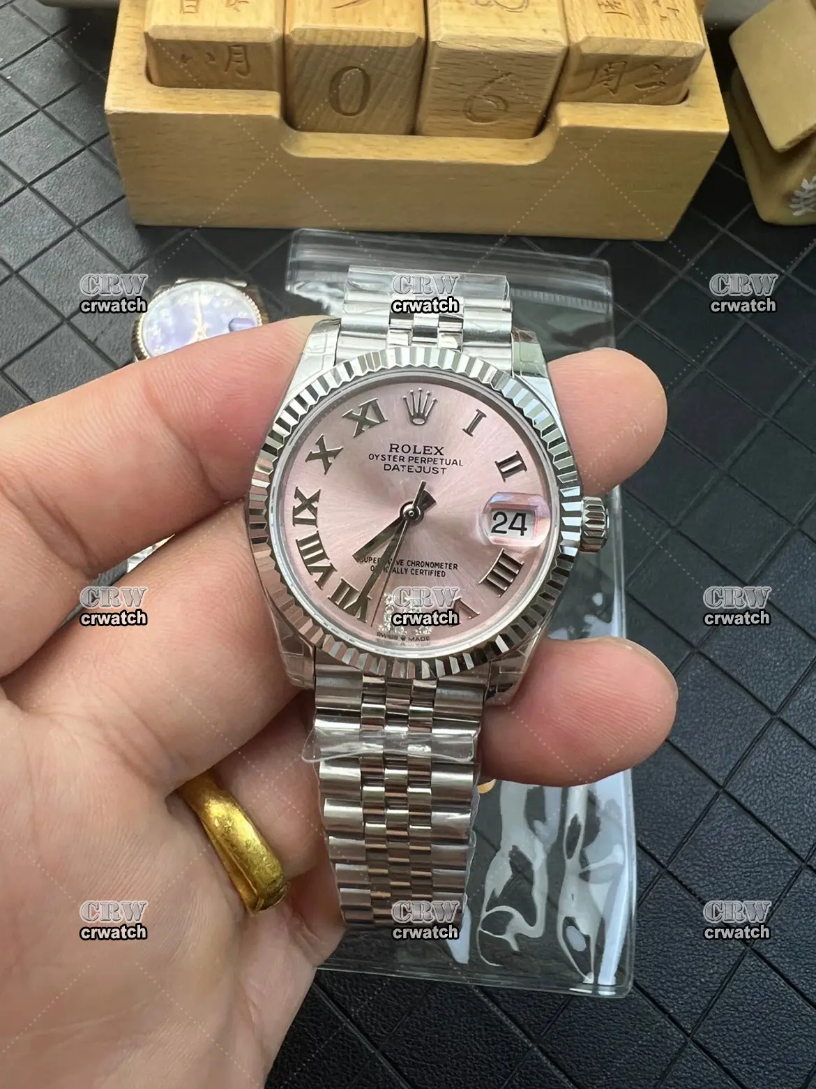 Rolex Datejust GSF 31mm SS Pink Roman Diamond Numerals Jubilee Bracelet