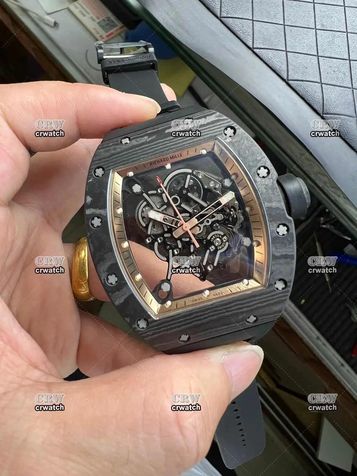 RM055 Real NTPT RG Inner RMF Edition Skeleton Dial Black Rubber Strap RMUL2 Super Clone