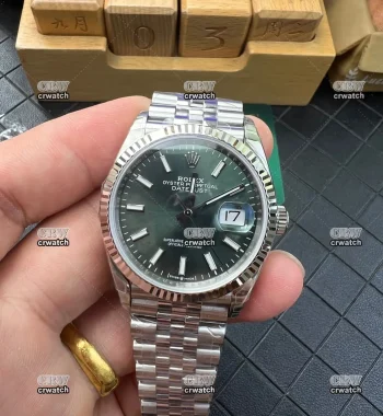 DateJust 36 SS 126234 VSF Edition 904L Steel Green Sundust Dial Jubilee Bracelet VS3235