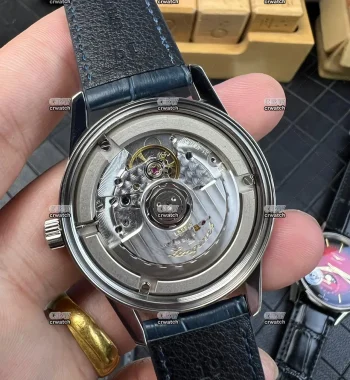 Flagship Heritage Moonphase SS APSF Silver/SS Dial Black Leather Strap A2892