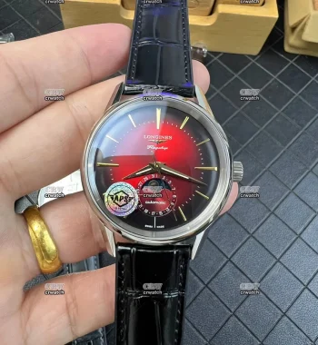 Flagship Heritage Moonphase SS APSF Edition Red Dial Black Leather Strap A2892